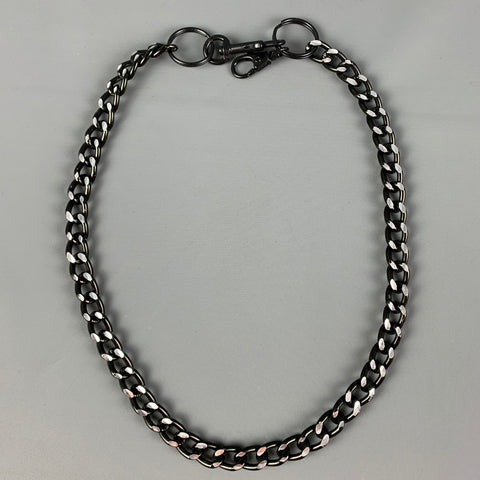 Collier en métal à maillons de chaîne noir VINTAGE