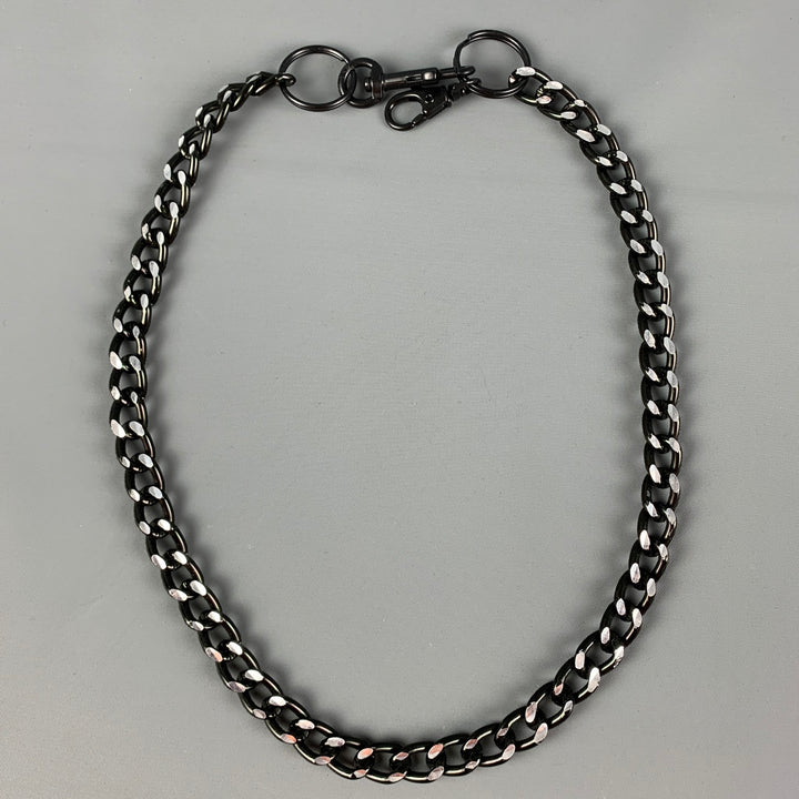 VINTAGE Black Chain Link Metal Necklace