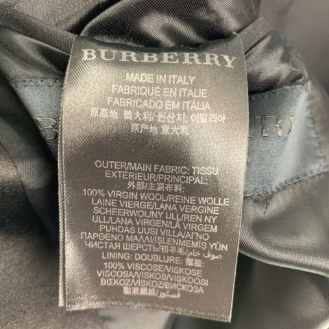 BURBERRY PRORSUM Size 40 Regular Black Virgin Wool Tuxedo Sport Coat