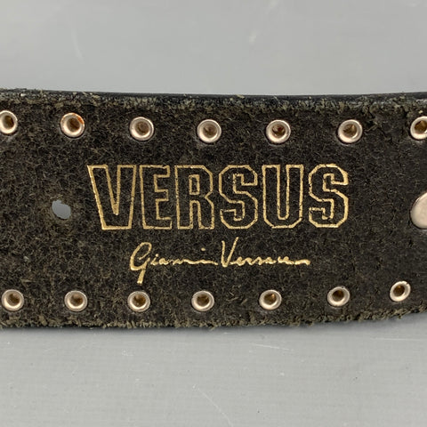 Vintage VERSUS by GIANNI VERSACE Size 38 Black Studded Leather Belt