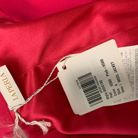 LA PERLA Size 4 Pink Fuchsia Wool Elastane Double Breasted Pants Suit