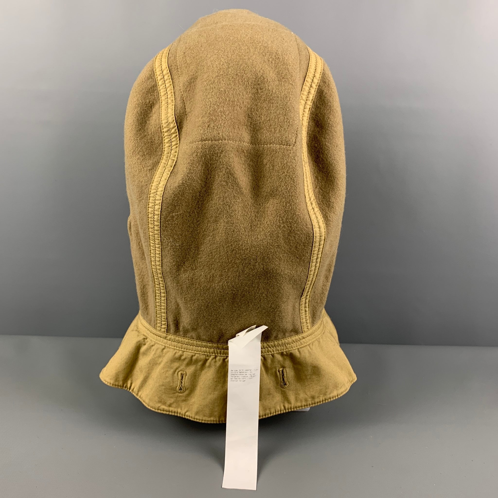 TEN C Size L Khaki Wool Polyamide Hood