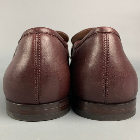 SALVATORE FERRAGAMO Taille 11 Mocassins à enfiler en cuir marron foncé avec mors de cheval