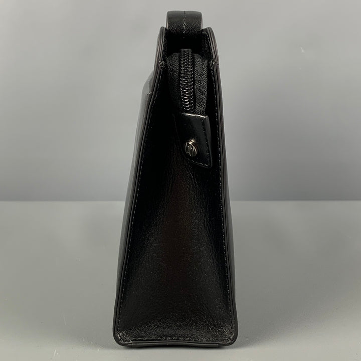 GOLDPFEIL Black Leather Wristlet Oxford Bag