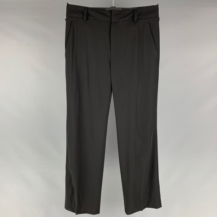 JEAN PAUL GAULTIER Size 32 Black Solid Wool Side Tabs Dress Pants