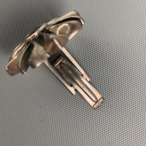 VINTAGE Silver Black Sterling Silver Cuff Links