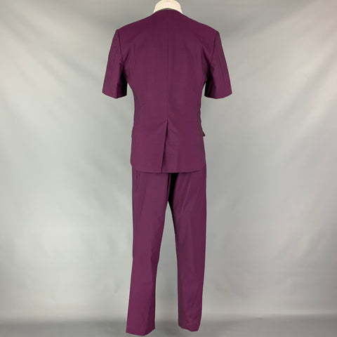 VIVIENNE WESTWOOD MAN Size 38 Purple Wool Short Sleeve Regular Fit 3 Piece Suit