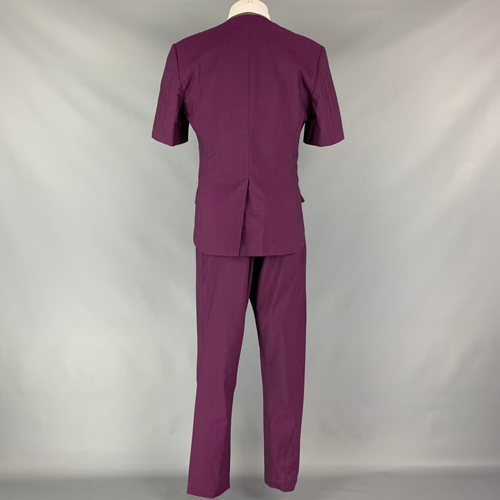 VIVIENNE WESTWOOD MAN Taille 38 Costume 3 pièces en laine violette à manches courtes coupe régulière
