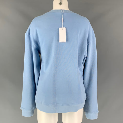 DEREK LAM Size M Blue Brown Cotton Sweatshirt