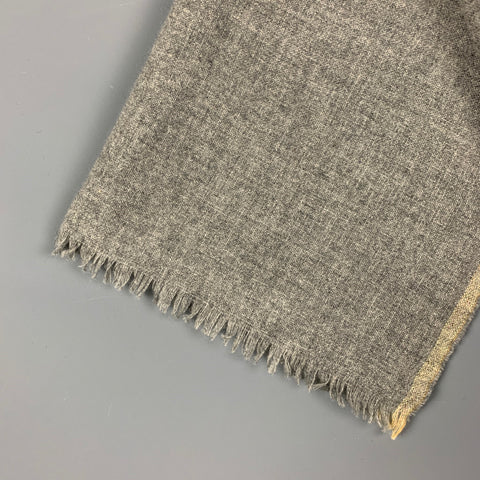 LOCHCARRON Grey Yellow Heather Wool Cashmere Scarf
