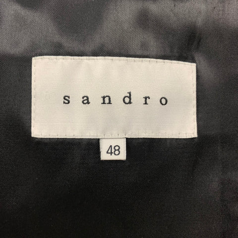 SANDRO Size 38 Black Wool Shawl Collar Sport Coat