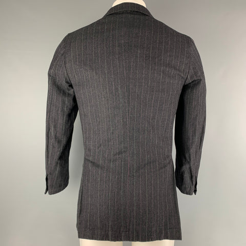 CARRACCI Chest Size 34 Grey Purple Pinstripe Single breasted Sport Coat