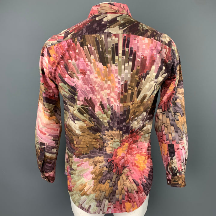 PAUL SMITH Camisa de manga larga con botones de algodón con estampado multicolor talla M