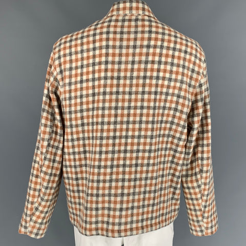 OUR LEGACY Size 42 Beige & Tan Checkered Alpaca / Wool Long Sleeve Shirt