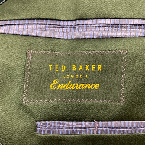 TED BAKER Size 40 Navy Black Velvet Shawl Collar Sport Coat