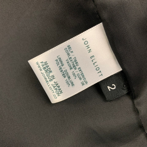 JOHN ELLIOTT Season Ten Size M Black White Leather Bomber Jacket