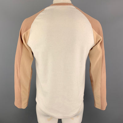 COMME des GARCONS GANRYU Size L Brown Color Block Cotton Crew-Neck Pullover Sweater