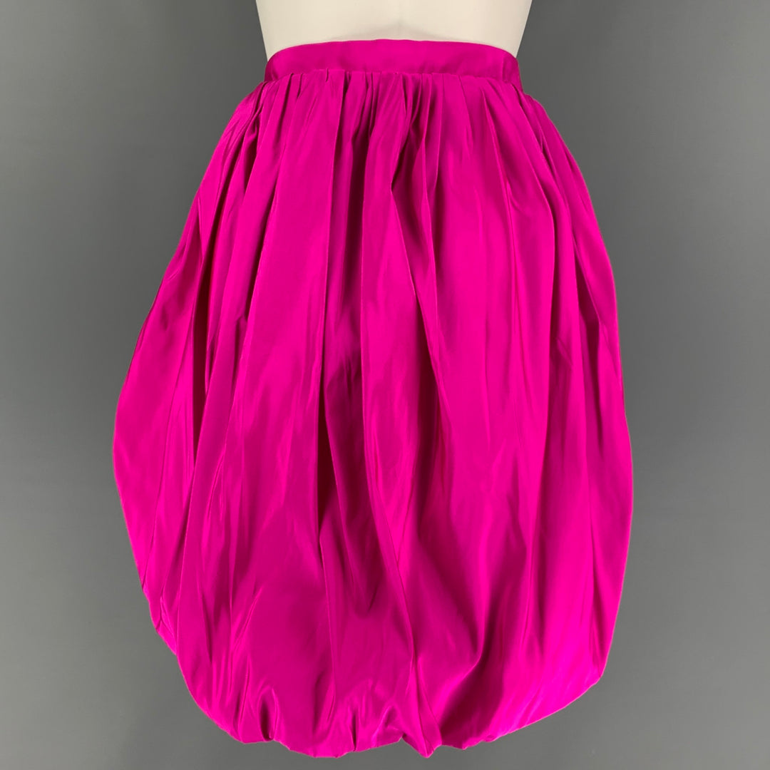CALVIN KLEIN 205W39NYC Size 2 Pink Silk Pleated Circle Skirt