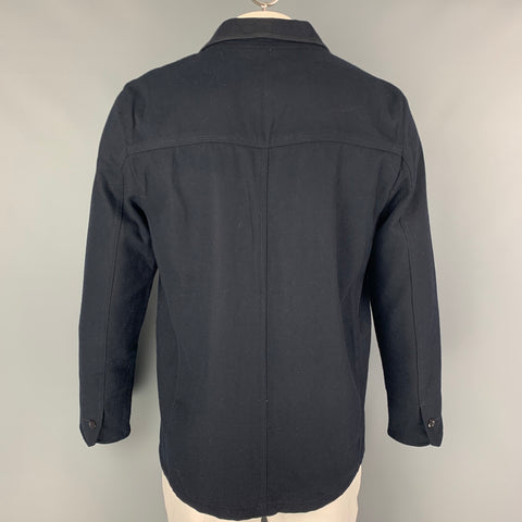 Vintage CARHARTT Size L Navy Twill Wool Polyester Single Breasted Jacket