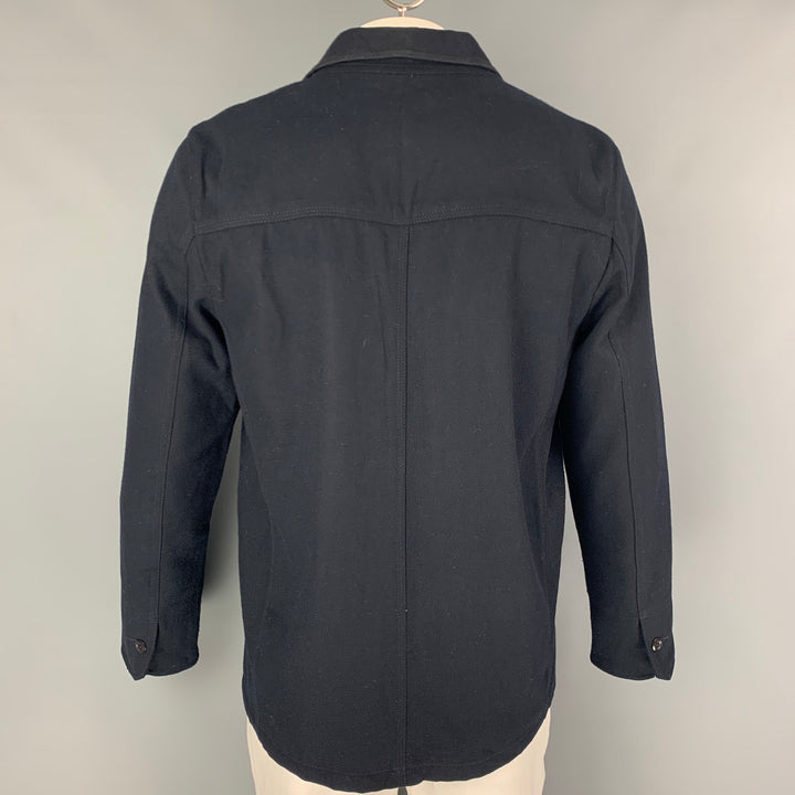 Vintage CARHARTT Size L Navy Twill Wool Polyester Single Breasted Jacket
