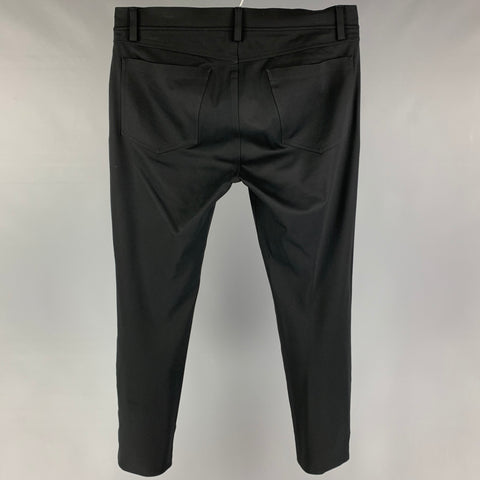 THEORY Size 32 Black Cotton Polyester Zip Fly Raffi Pants