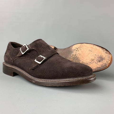 DOCKERS Size 8.5 Brown Suede Double Monk Strap Loafers