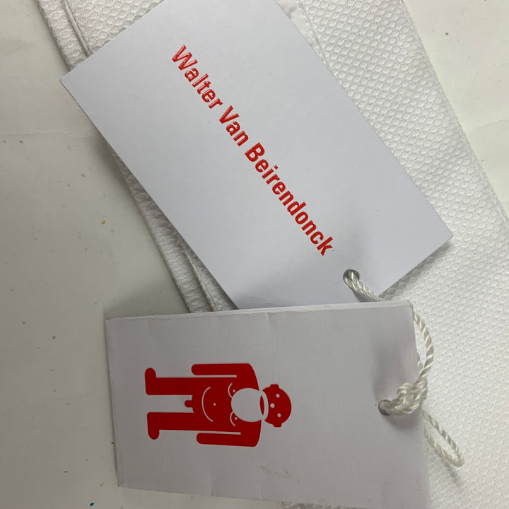 WALTER VAN BEIRENDONCK Size L Pique White Corset Collar