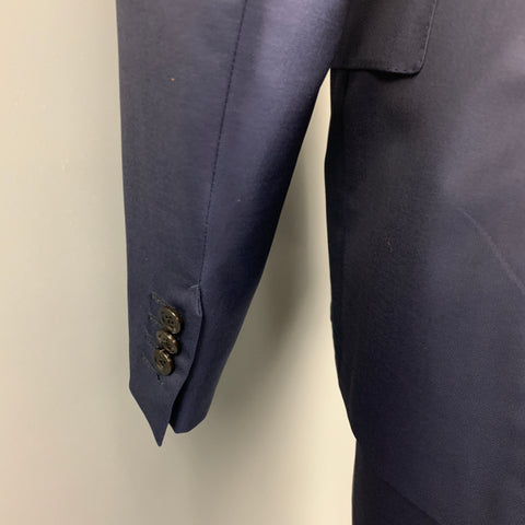 ERMENEGILDO ZEGNA for WILKES BASHFORD Size 40 Navy Wool Notch Lapel Suit