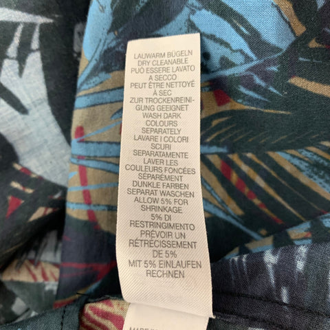 PS by PAUL SMITH Size XL Blue Multi-Color Print Cotton Short Sleeve Shirt
