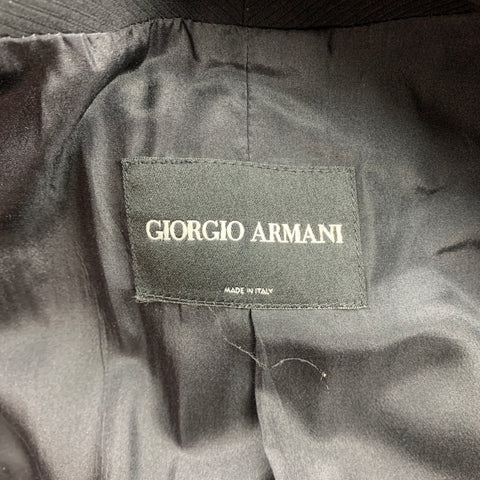 GIORGIO ARMANI Taille 10 Veste en mélange de triacétate côtelé noir