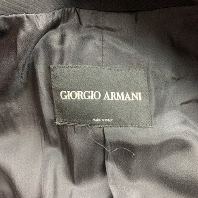GIORGIO ARMANI Size 10 Black Ribbed Triacetate Blend Jacket