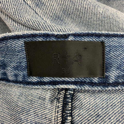 RtA Size 32 Blue Distressed Cotton Skinny Jeans