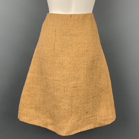 DOLCE & GABBANA 2013 Size 6 / IT 42  Natural Woven Jute A-line Skirt
