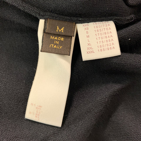 LOUIS VUITTON Size M Black Knitted Wool Silk Crew-Neck Pullover