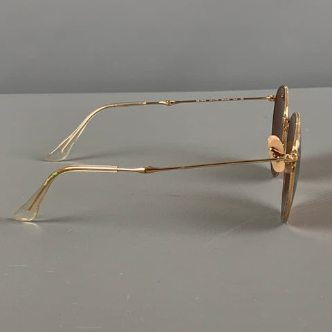 RAY-BAN Gold Rose Metal Collapsible Sunglasses