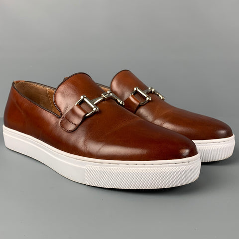 COLLECTION Size 8 Brown White Leather Boat Shoe Loafers