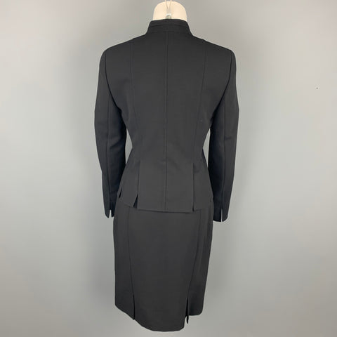 AKRIS Size 6 Black Wool / Nylon Pencil Skirt Suit