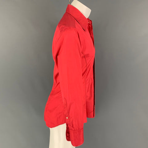 Vintage PIERRE CARDIN Size S Red Button Down Long Sleeve Shirt