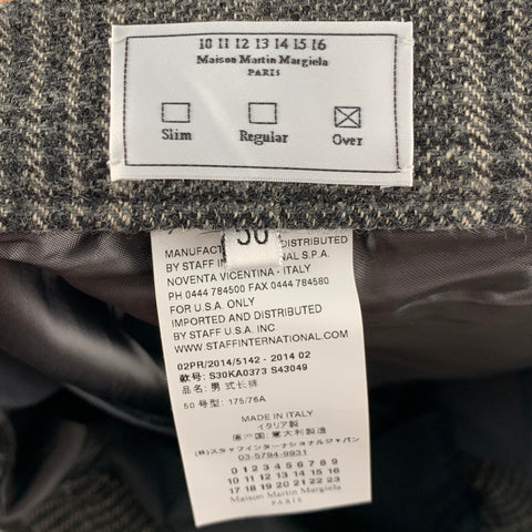 MAISON MARTIN MARGIELA Size 34 Grey Black Glenplaid Wool Blend Casual Pants