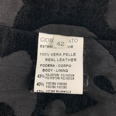 GIORGIO BRATO Chaqueta con cremallera de cuero negra talla M