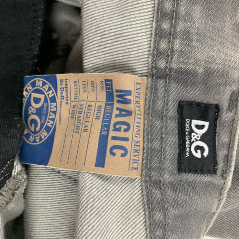 D&G by DOLCE & GABBANA Size 30 Grey Distressed Cotton Jeans