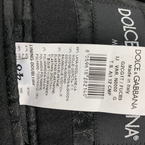 DOLCE & GABBANA Size 38 Black Wool Blend Notch Lapel Sport Coat