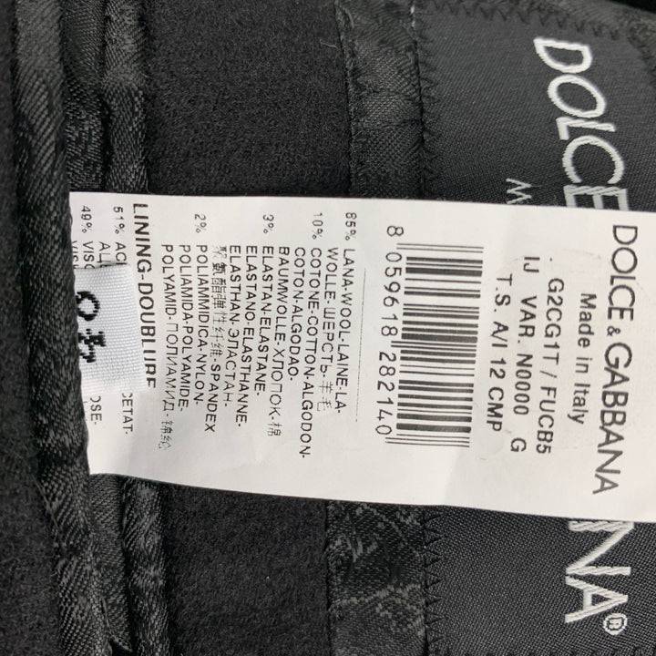 DOLCE & GABBANA Size 38 Black Wool Blend Notch Lapel Sport Coat