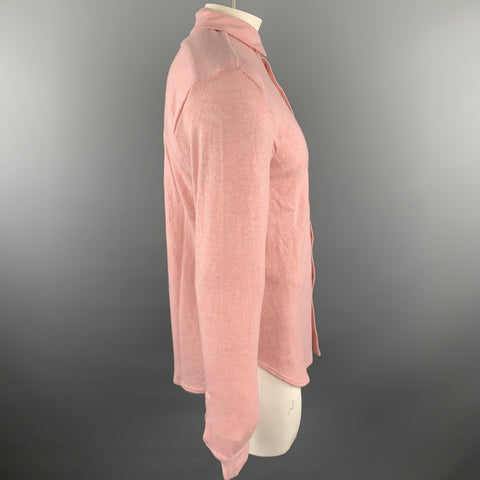 KAPITAL Rose Pink  Knitted Wool Button Up Size L Long Sleeve Shirt