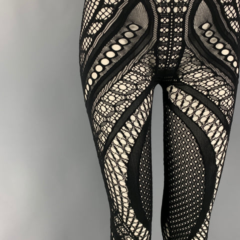 ALEXANDER McQUEEN Size M Black Nylon Mesh Leggings