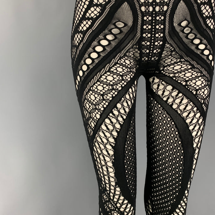 ALEXANDER McQUEEN Size M Black Nylon Mesh Leggings
