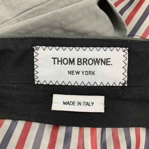 THOM BROWNE Size 00 Grey Light Grey Cotton Color Block Mini Skirt