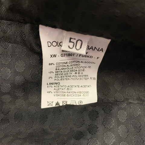 DOLCE & GABBANA Size 40 Black Cotton / Silk Shawl Collar Vest