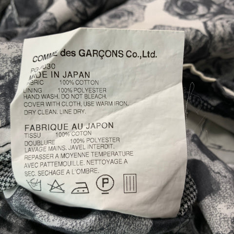 COMME des GARCONS HOMME PLUS Size S Grey Black Floral Cotton Bermuda Shorts