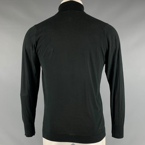 JOHN SMEDLEY Size S Black Cotton Turtleneck Pullover